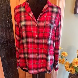 Victoria's Secret Intimates Sleepwear Red Plaid Top Size S/P